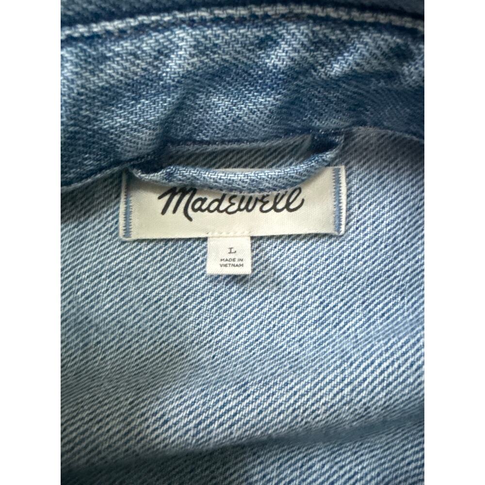 Madewell Denim Boxy Shirt Jacket Maspeth Wash Size Large NU401 - Picture 7 of 13